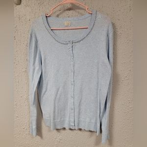 A New Day - Women's Cloud Blue Cardigan with Jewel Neckline Accents